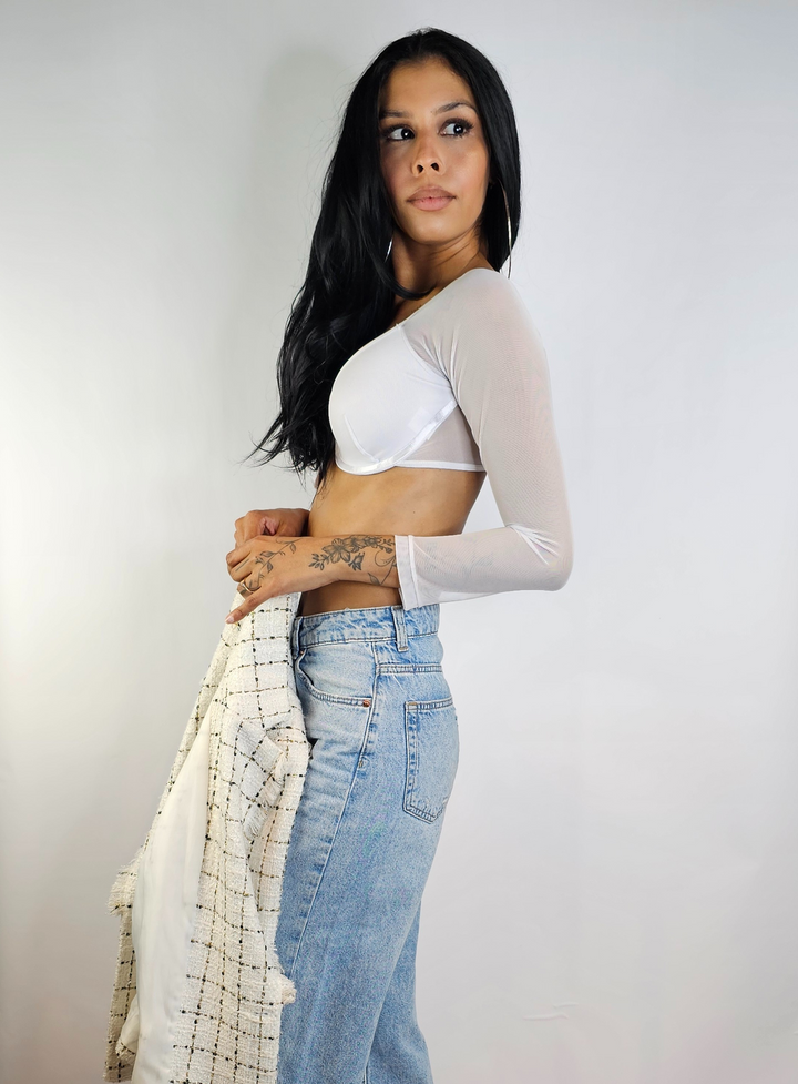 Long Sleeve Printed Croptop