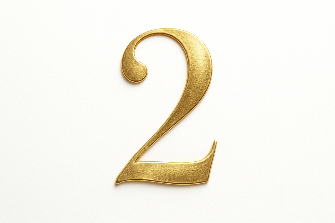 2 (golden color, elegant style and white background)