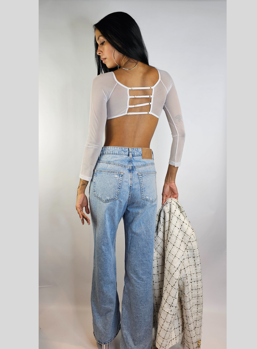 Long Sleeve Printed Croptop