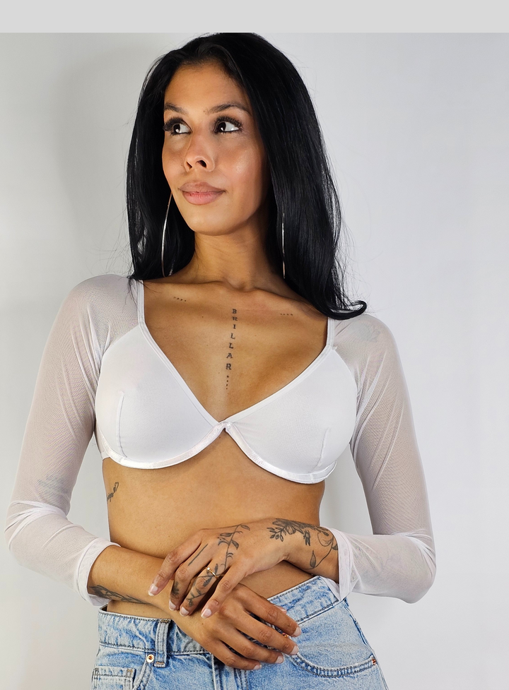 Long Sleeve Printed Croptop