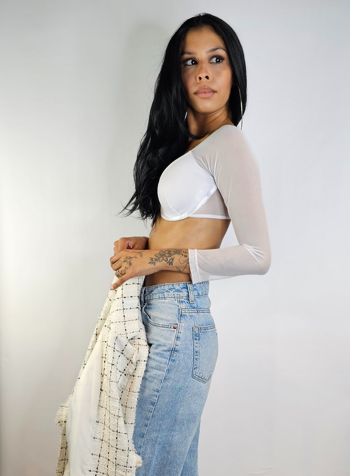 Long Sleeve Printed Croptop