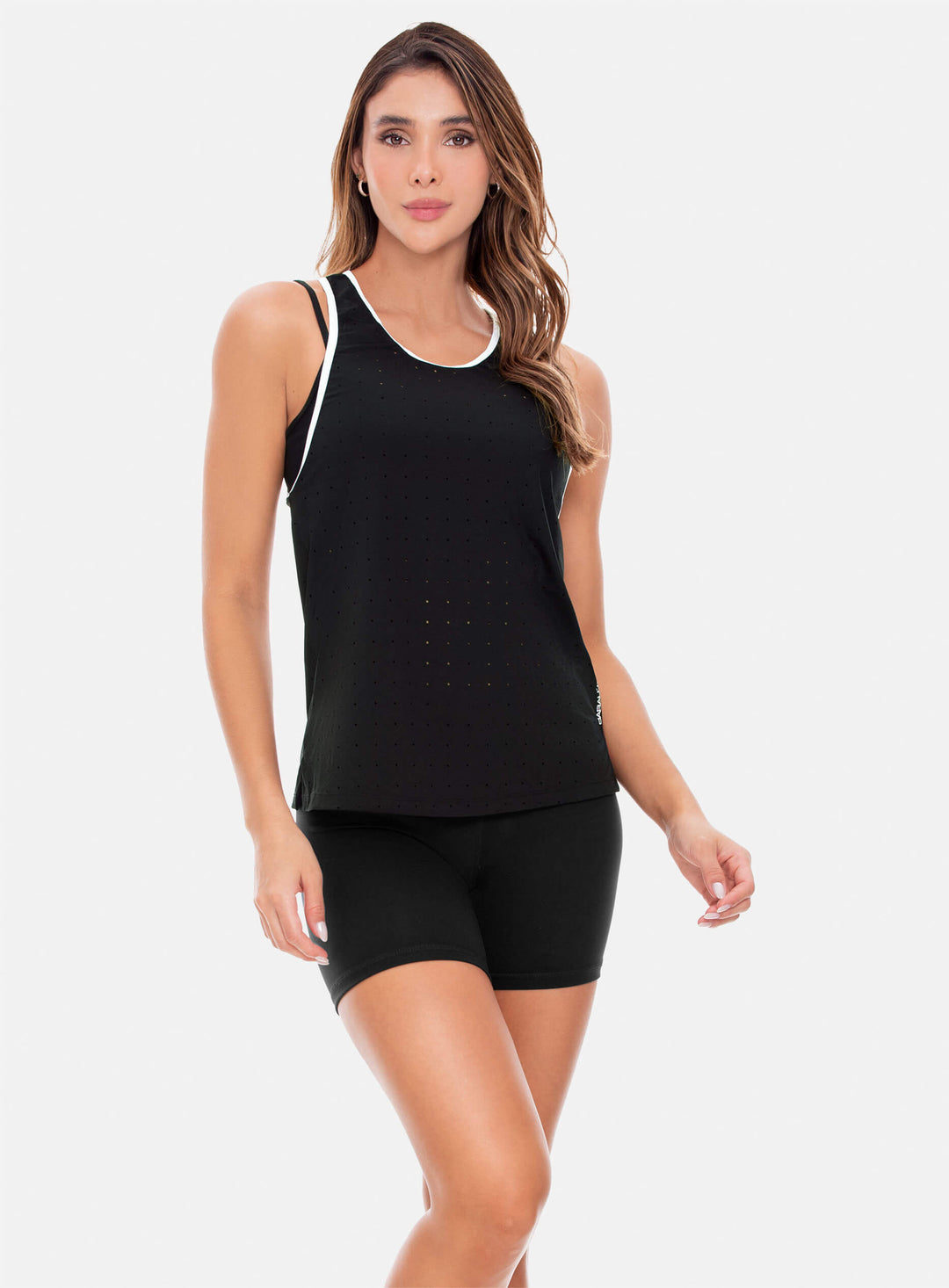 SPORTS BLOUSE POLYAMIDE WITH LASER CUT IN FRONT AND BACK CONTRAST BIAS ONE SIZE 107263